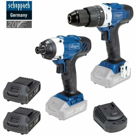 KIT CORDLESS IMPACT DRILL + IMPACT DRIVER + 2 BATTERIES 20V 2.0AH SCHEPPACH KIT CORDLESS IMPACT DRILL + IMPACT DRIVER + 2 BATTERIES 20V 2.0AH SCHEPPACH -SCHEPPACH Sales 59724258 1
