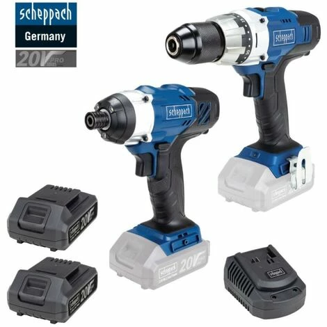 KIT CORDLESS BATTERY DRILL + IMPACT DRIVER + 2 BATTERIES 20V 2.0AH SCHEPPACH KIT CORDLESS BATTERY DRILL + IMPACT DRIVER + 2 BATTERIES 20V 2.0AH SCHEPPACH -SCHEPPACH Sales 59724658 1